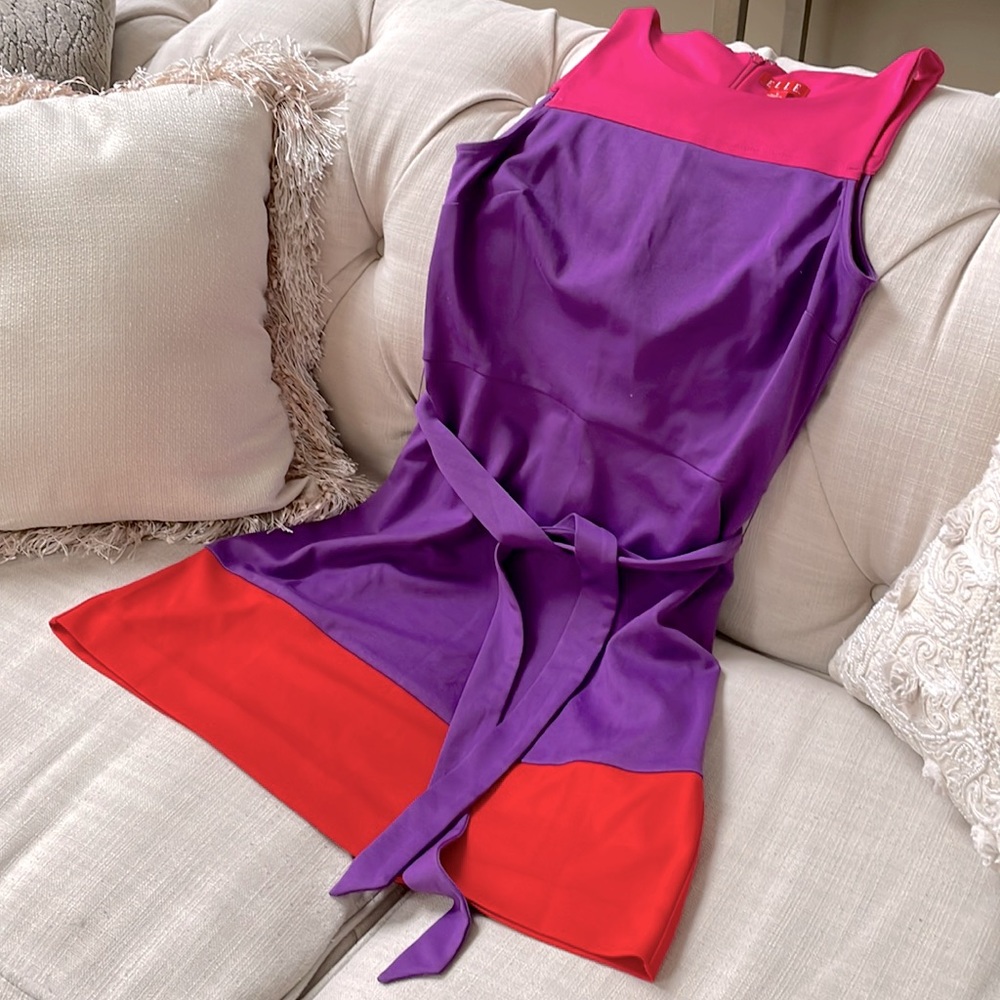 ELLE Dress Size 6 - Purple/pink/red